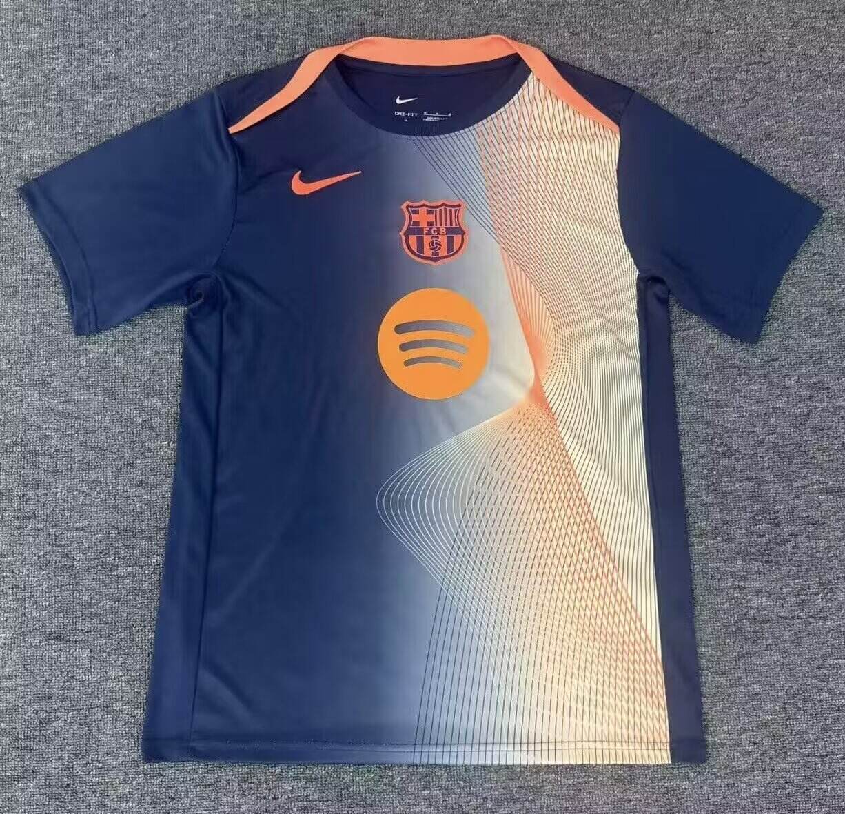 AAA Quality Barcelona 25/26 Navy Blue/Orange Training Jersey